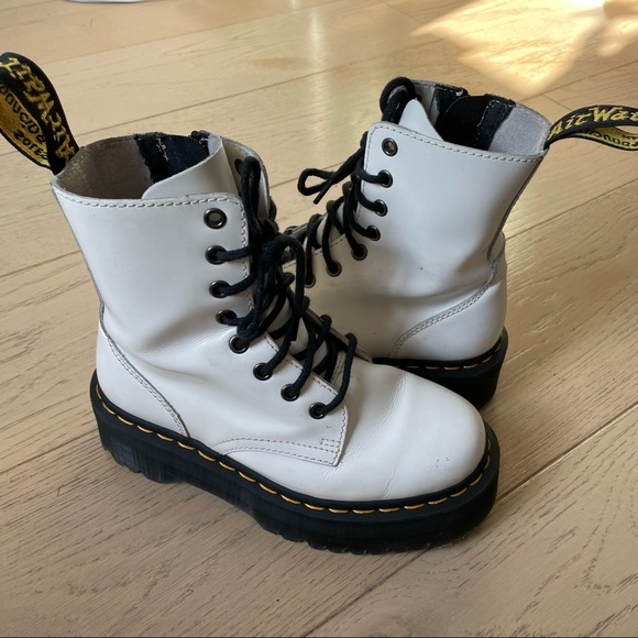 Dr. Martens White Jadon Platform Boots - Picture 7 of 13